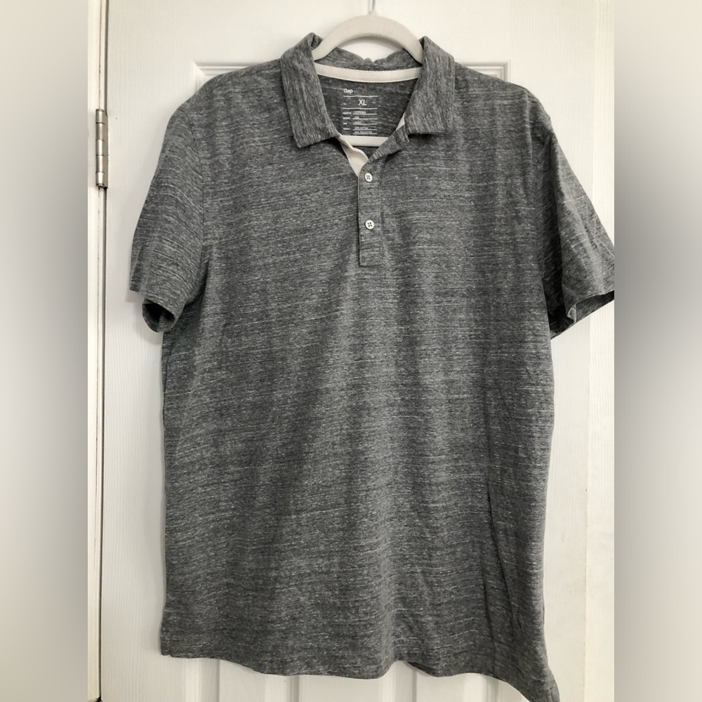 GAP Gray short sleeve Polo Shirt mens XL classic